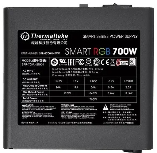 Фотография Блок питания THERMALTAKE Smart RGB 700W PS-SPR-0700NHSAWE-1