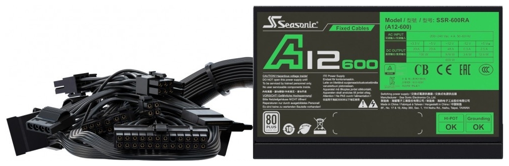 Картинка Блок питания ATX Seasonic A12-600 SSR-600RA 600W 80plus