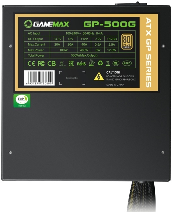 Фотография Блок питания GAMEMAX GP-500G 80+ GOLD