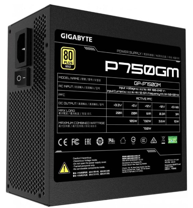 Фото Блок питания GIGABYTE GP-P750GM 750W 80+ GOLD