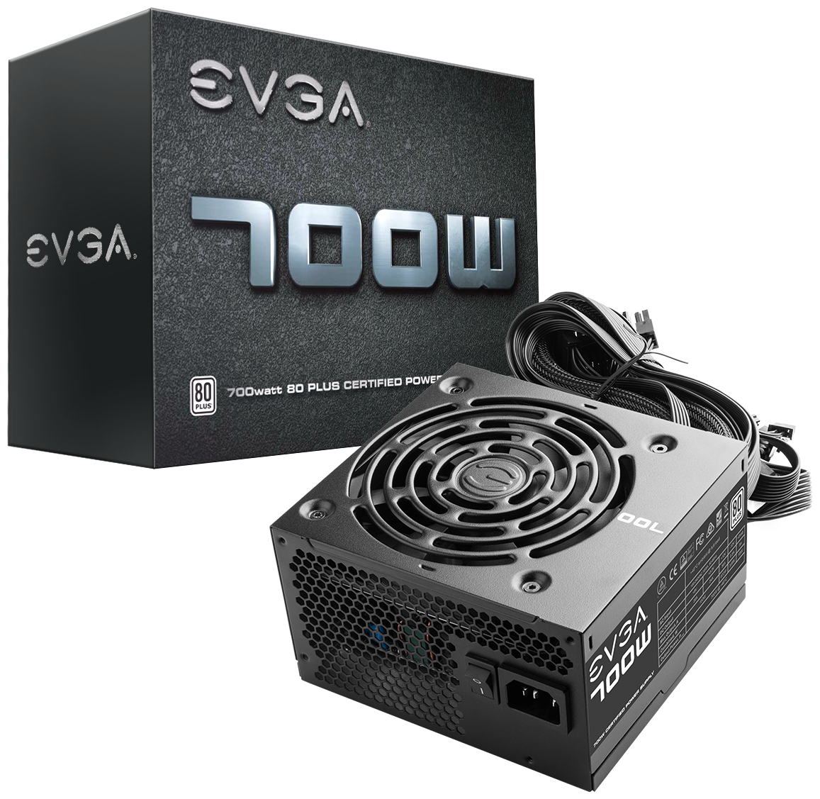 Картинка Блок питания ATX EVGA 700 BQ 700W 80 Plus White (100-W1-0700-K2)