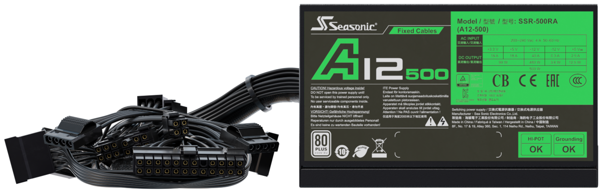 Картинка Блок питания ATX Seasonic A12-500 SSR-500RA 500W 80plus