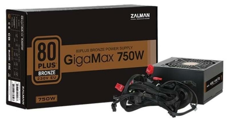 Картинка Блок питания ATX ZALMAN ZM750-GVII GigaMax 750W 80 Plus Bronze