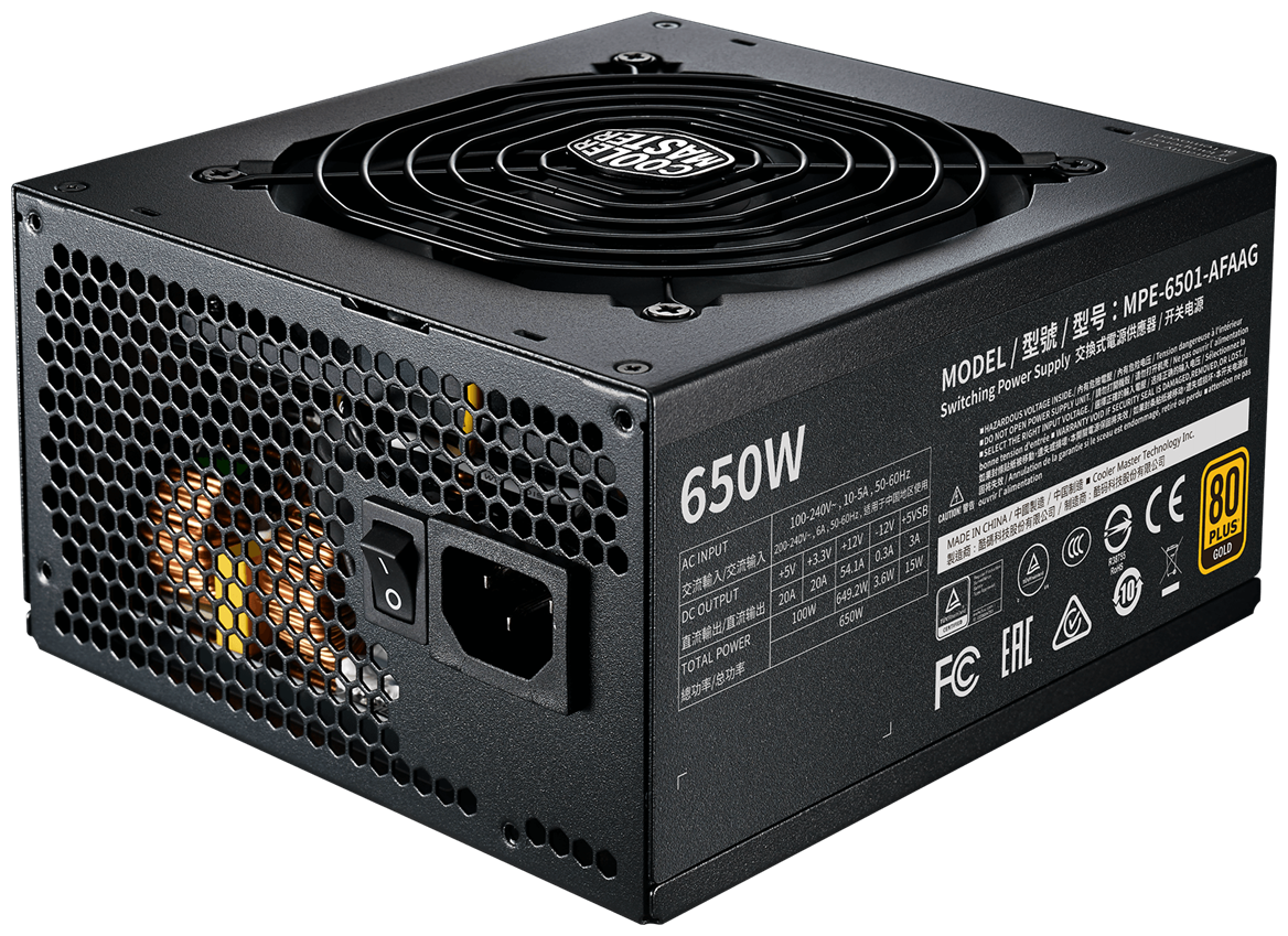 Фото Блок питания CoolerMaster MWE GOLD 650 V2 500-750W (MPE-6501-AFAAG-EU)