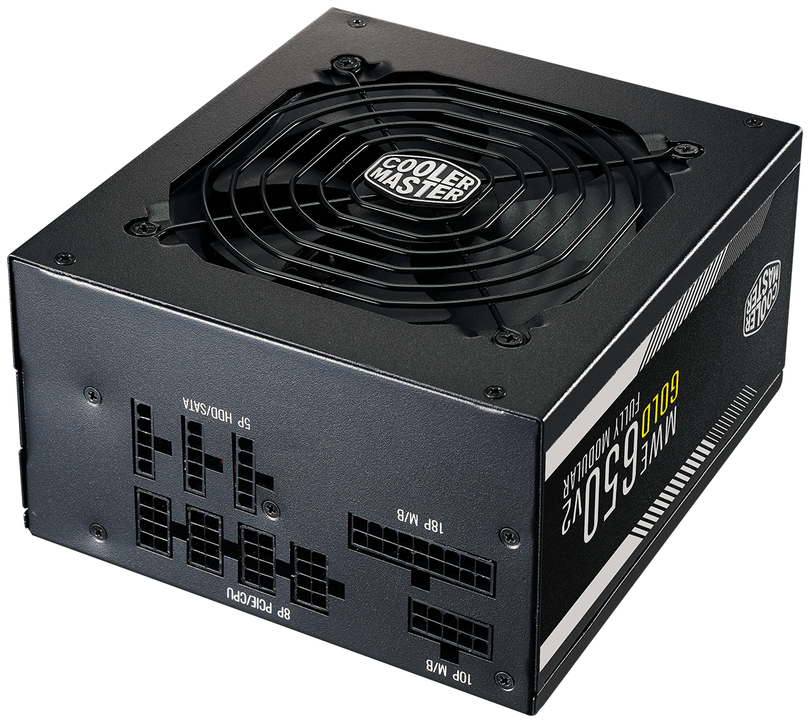 Цена Блок питания CoolerMaster MWE GOLD 650 V2 500-750W Full Modular, Active PFC, вент.12 см 80+ GOLD MPE-6501-AFAAG-EU