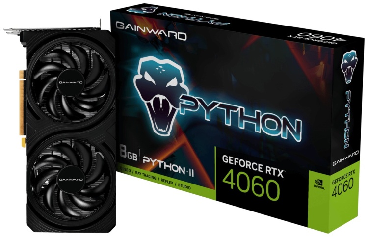 Фотография Видеокарта GAINWARD RTX 4060 PYTHON II 8 GB (NE64060019P1-1070V)