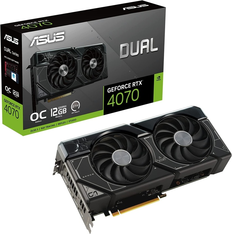 Картинка Видеокарта ASUS DUAL-RTX4070-O12G