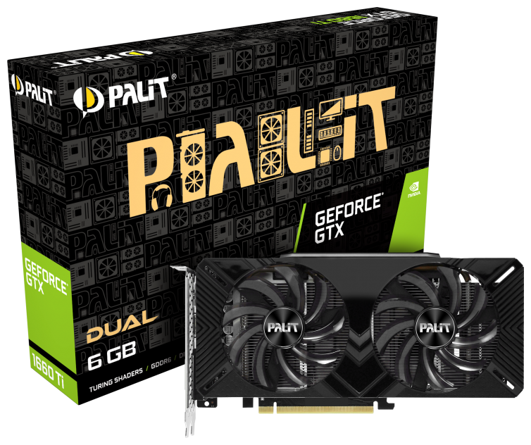 Видеокарта PALIT GTX1660Ti DUAL 6G GDDR6 192bit, DVI, HDMI, DP, BOX (NE6166T018J9-1160C) Казахстан