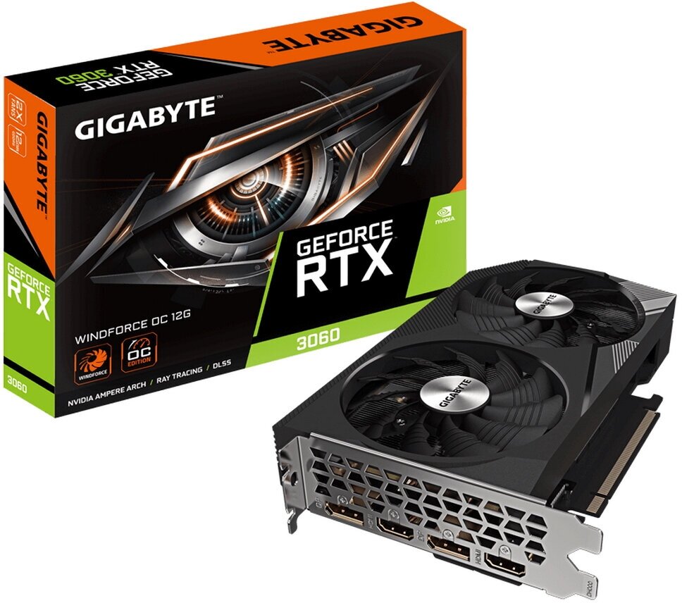 Видеокарта GIGABYTE GeForce RTX3060 GV-N3060 WiFi 2OC-12GD GDDR6 заказать