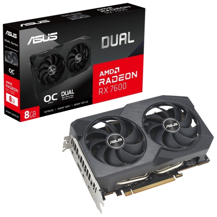 Цена Видеокарта ASUS AMD Radeon RX 7600 8Gb (DUAL-RX7600-O8G-V2)