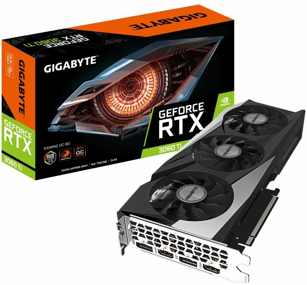 Фото Видеокарта GIGABYTE RTX3060Ti GAMING OC D6X 8G (GV-N306TXGAMING OC-8GD)