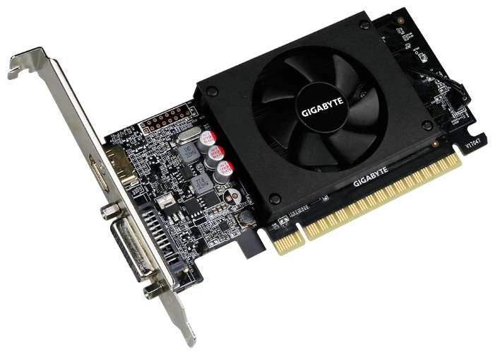 Фото Видеокарта GIGABYTE GeForce GT710 Low Profile 1GB DDR5 64bit (GV-N710D5-1GL)