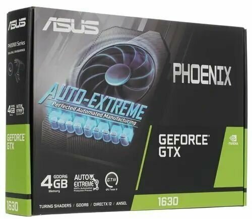 Цена Видеокарта ASUS GeForce GTX1630 4Gb GDDR6 64bit DVI HDMI DP HDCP PH-GTX1630-4G