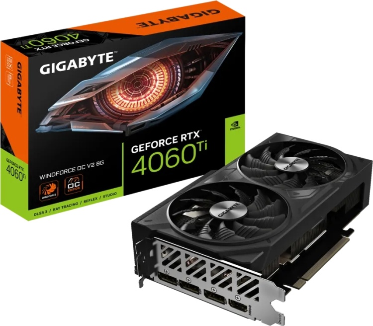 Цена Видеокарта GIGABYTE GeForce RTX4060Ti GDDR6X (GV-N406TWF2OCV2-8GD)