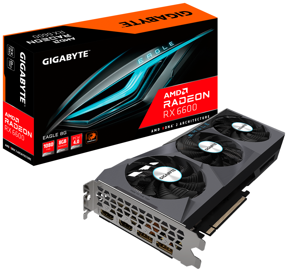 Видеокарта GIGABYTE RX 6600 EAGLE 8GD (GV-R66EAGLE-8GD) Казахстан