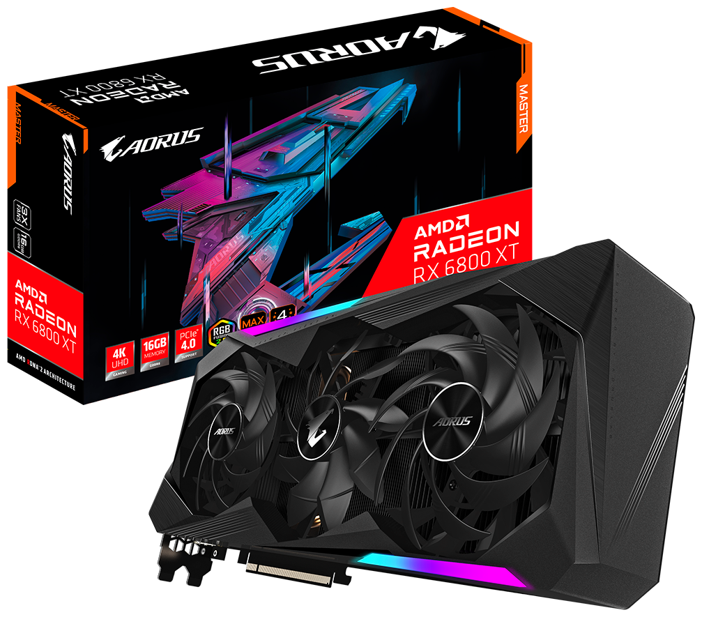 Купить Видеокарта GIGABYTE Radeon RX 6800 XT AORUS MASTER 16G (GV-R68XTAORUS M-16GD)