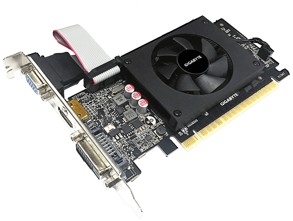 Фото Видеокарта GIGABYTE GeForce GT710 Low Profile 2GB DDR5 64bit (GV-N710D5-2GIL)