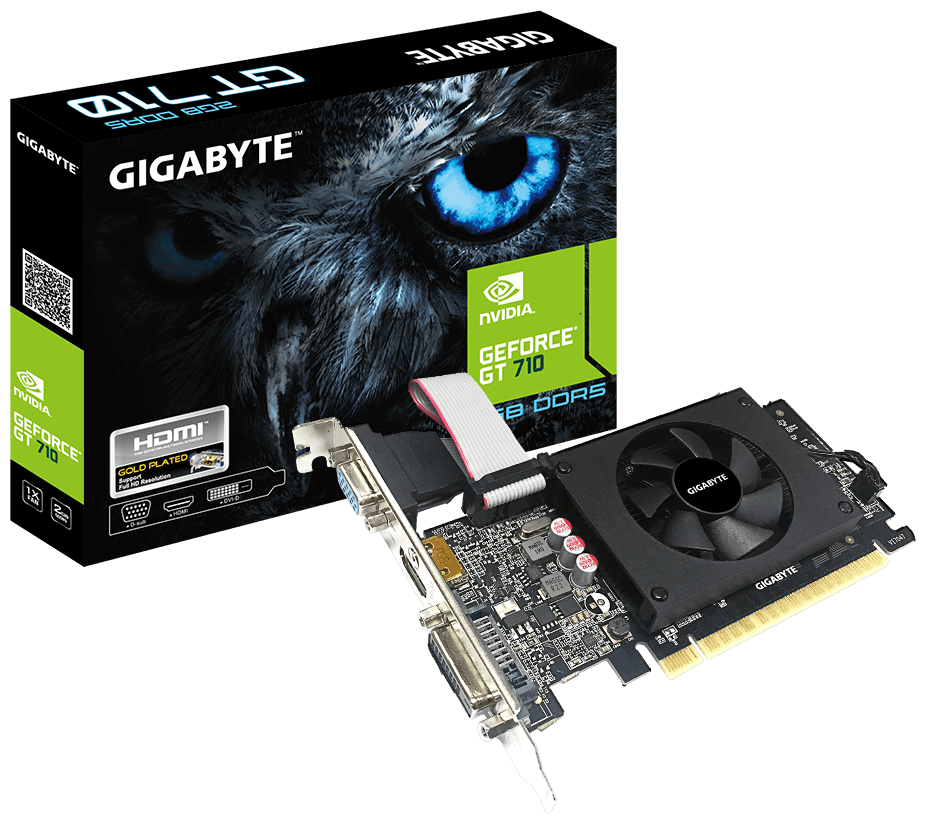 Цена Видеокарта GIGABYTE GeForce GT710 Low Profile 2GB DDR5 64bit (GV-N710D5-2GIL)