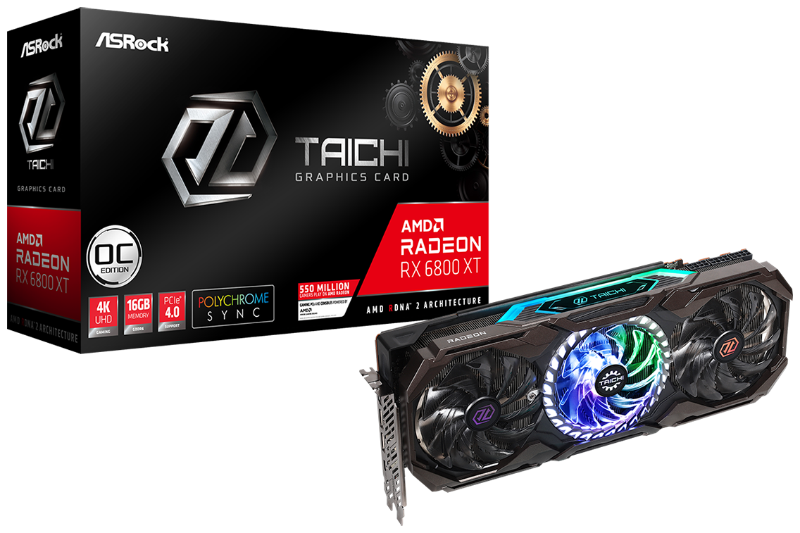 Купить Видеокарта ASRock RX 6800 XT Taichi X 16G OC HDMI/2DP/USB-C GDDR6/256bit