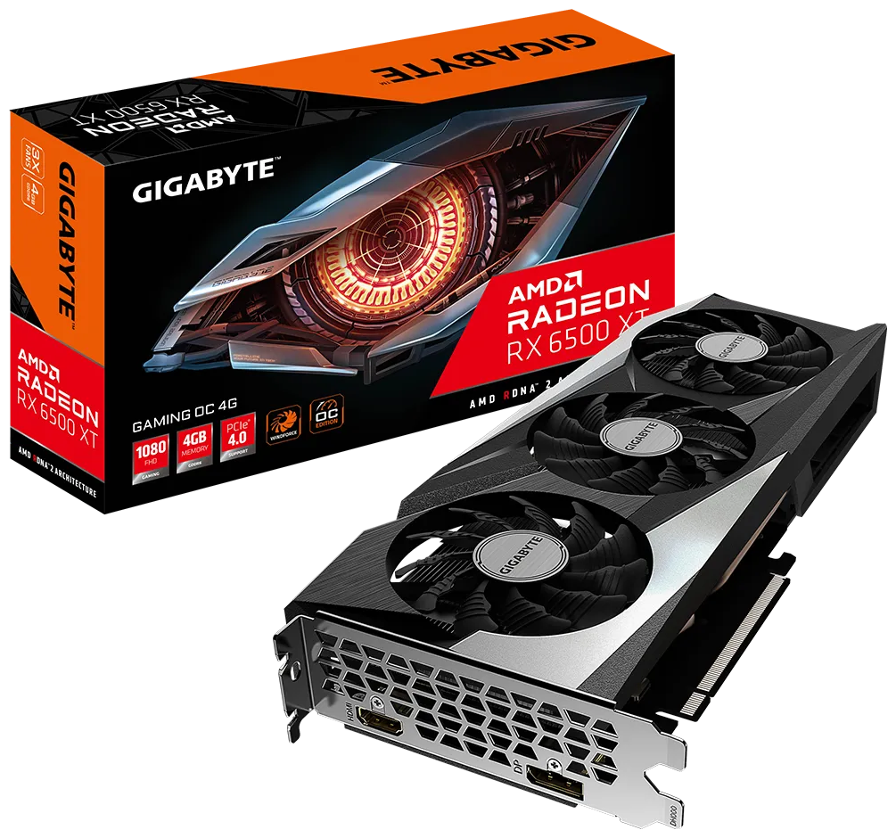 Видеокарта GIGABYTE RX 6500 XT (GV-R65XTGAMING OC-4GD) Казахстан