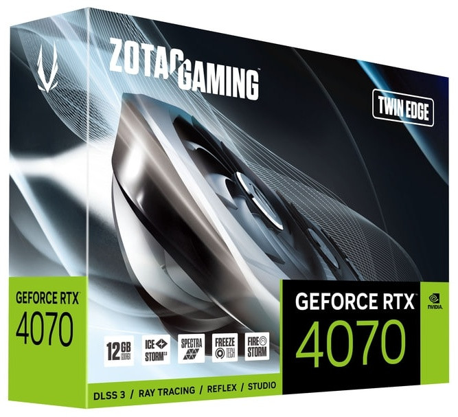 Картинка Видеокарта 12 GB ZOTAC GAMING RTX 4070 Twin Edge (ZT-D40700E-10M)