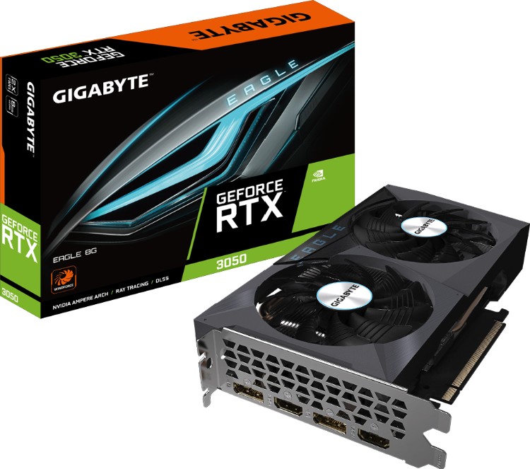 Купить Видеокарта GIGABYTE (GV-N3050EAGLE-8GD) RTX3050 EAGLE 8G