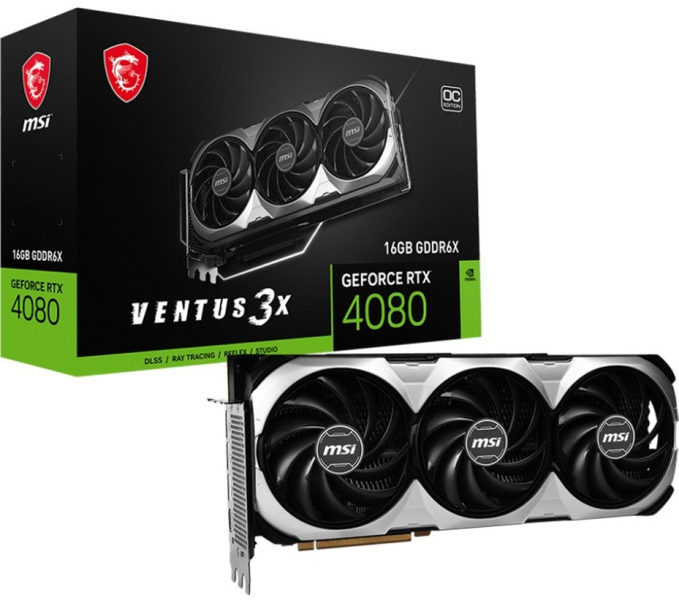 Видеокарта MSI GeForce RTX4080 16GB VENTUS 3X OC GDDR6X