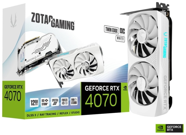 Видеокарта ZOTAC GAMING RTX 4070 SUPER TWIN EDGE OC 12 GB White (ZT-D40740Q-10M)