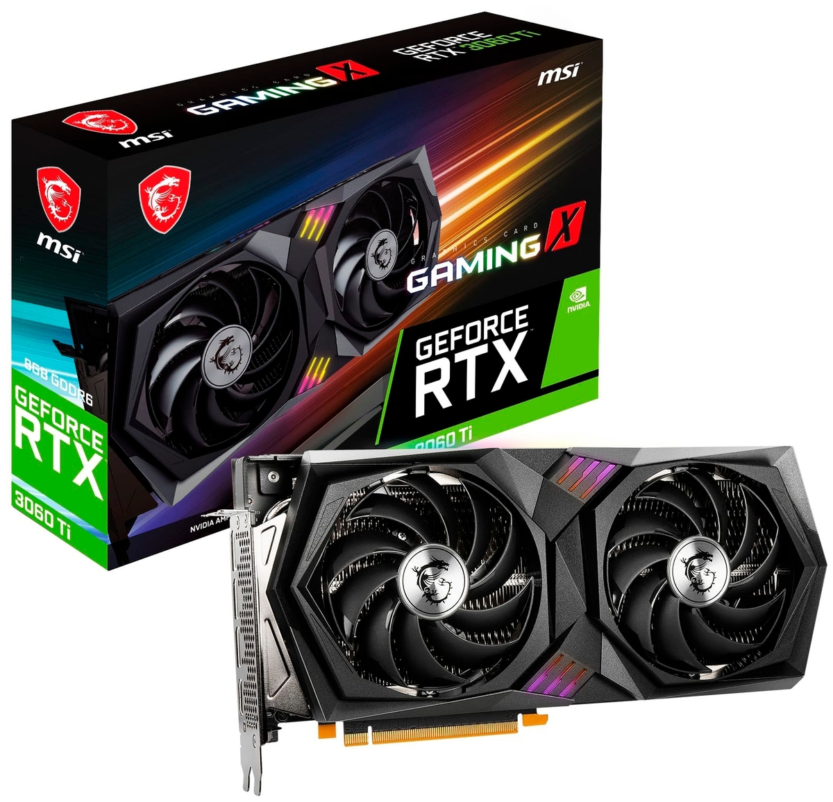 Видеокарта MSI GeForce RTX3060 Ti GAMING X 8G (RTX 3060 Ti GAMING X 8G LHR) Казахстан