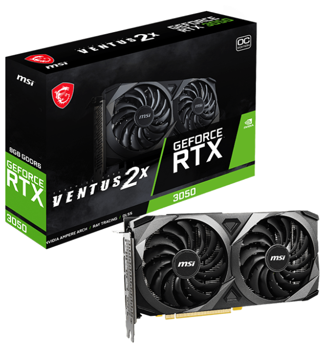 Видеокарта MSI GeForce RTX3050 VENTUS 2X 8G OC GDDR6 Казахстан