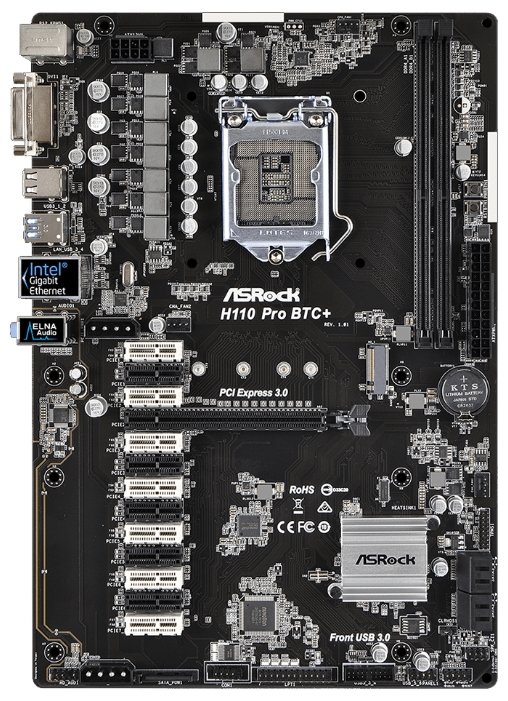 Материнская плата ASRock H110-PRO BTC+