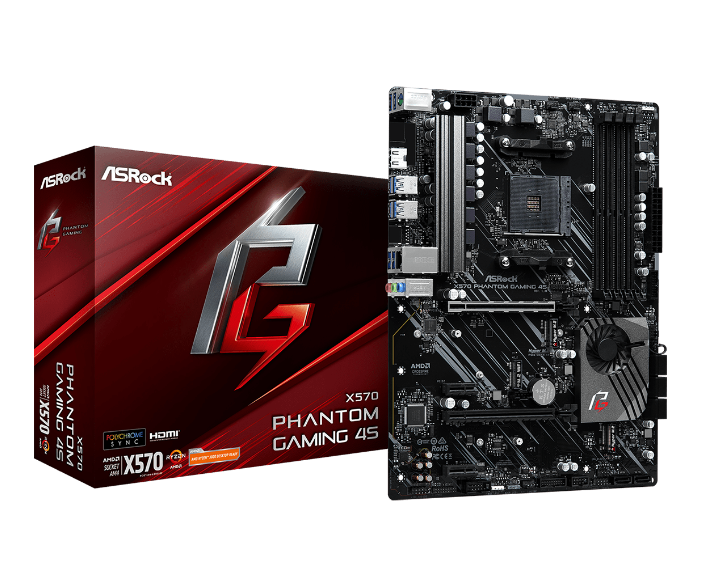 Картинка Материнская плата ASRock X570 PHANTOM GAMING 4S (4710483930294)