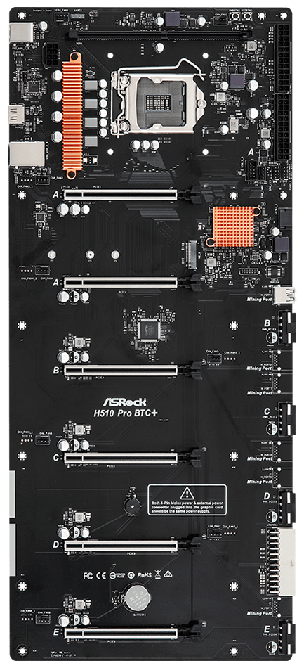 Материнская плата ASRock H510 PRO BTC+