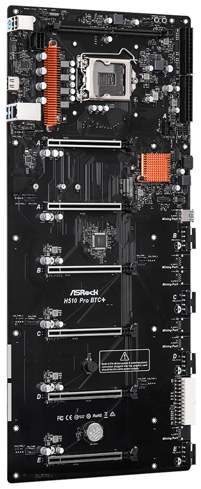 Фотография Материнская плата ASRock H510 PRO BTC+