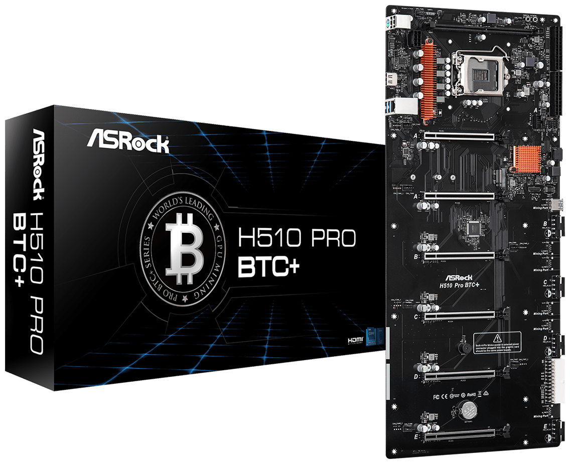 Материнская плата ASRock H510 PRO BTC+ заказать