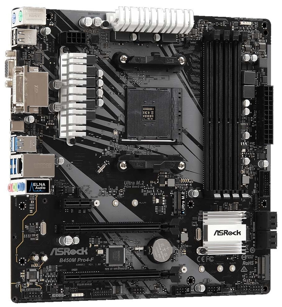 Фотография Материнская плата ASRock B450M PRO4-F (B450M PRO4-F)