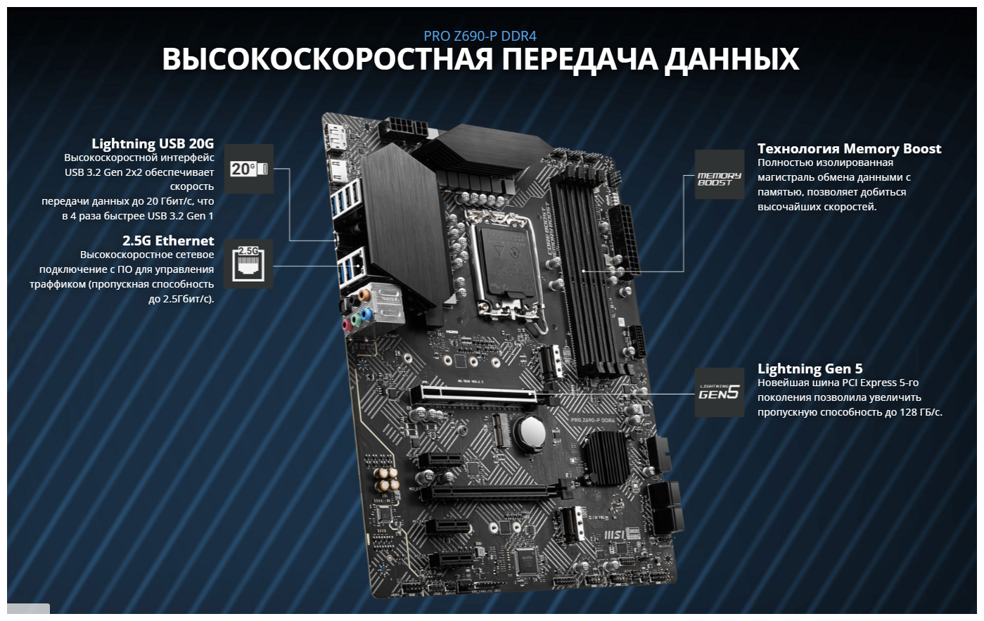 Материнская плата MSI PRO Z690-P DDR4 Казахстан