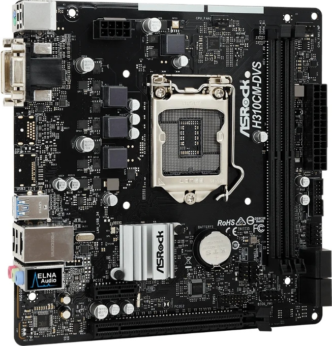 Фотография Материнская плата ASRock H310CM-DVS 2xDDR4