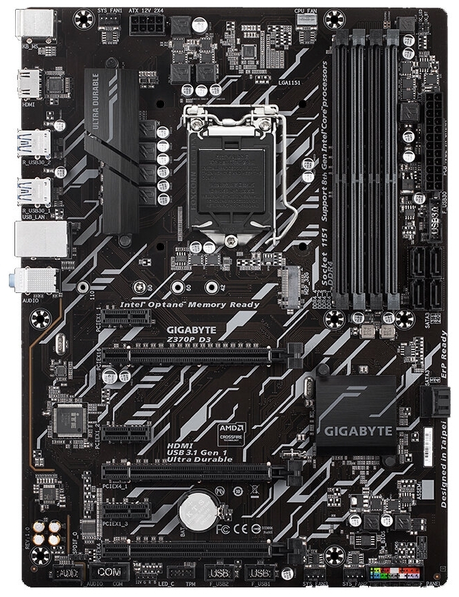 Картинка Материнская плата GIGABYTE Z370P D3 BOX