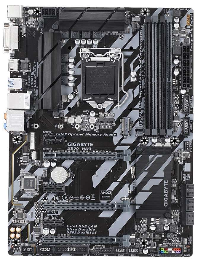 Картинка Материнская плата GIGABYTE Z370 HD3 rev. 1.0 LGA-1151