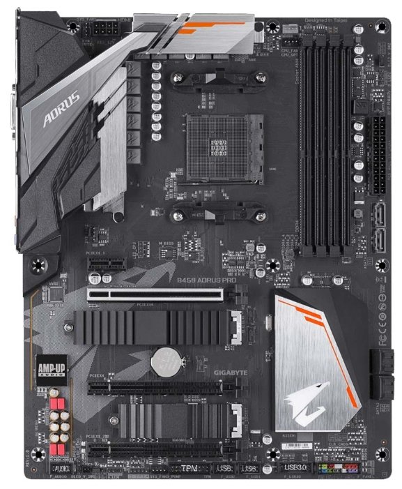 Картинка Материнская плата GIGABYTE B450 AORUS PRO (4719331803841)