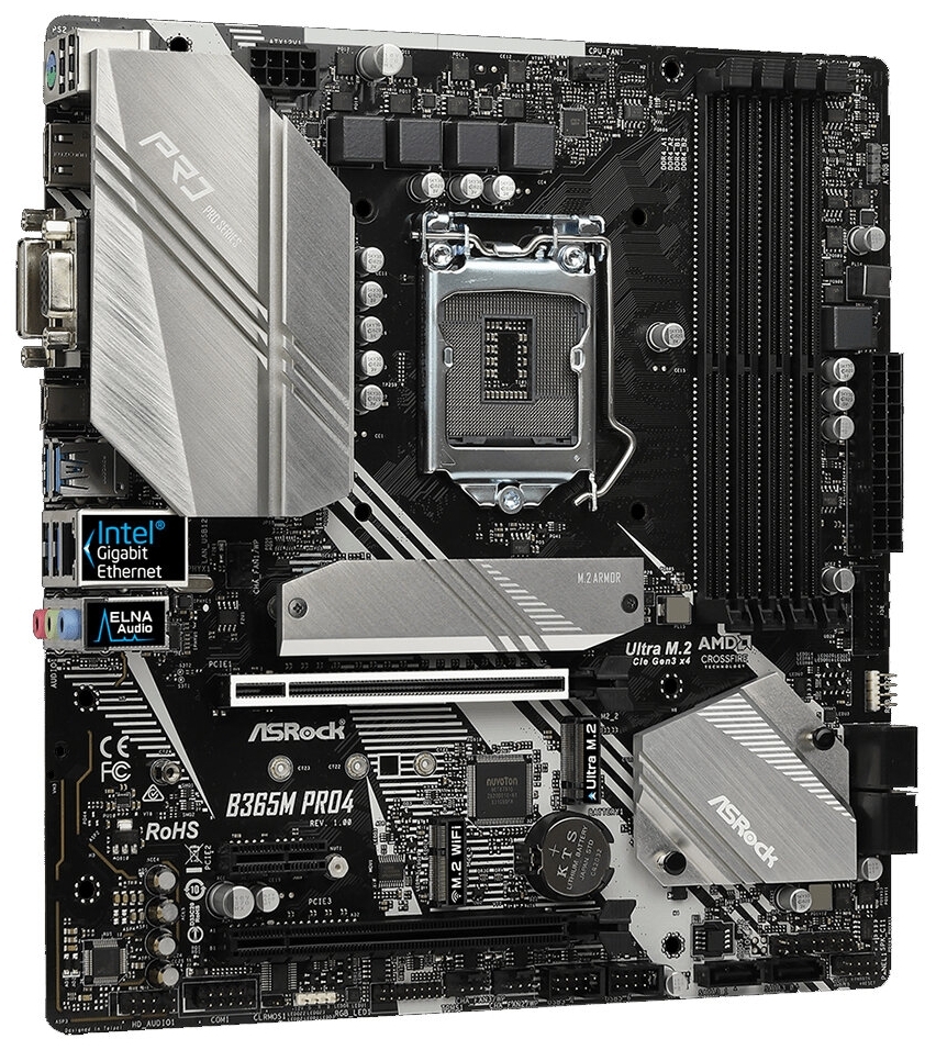 Фотография Материнская плата ASRock B365M PRO4 (4717677338027)