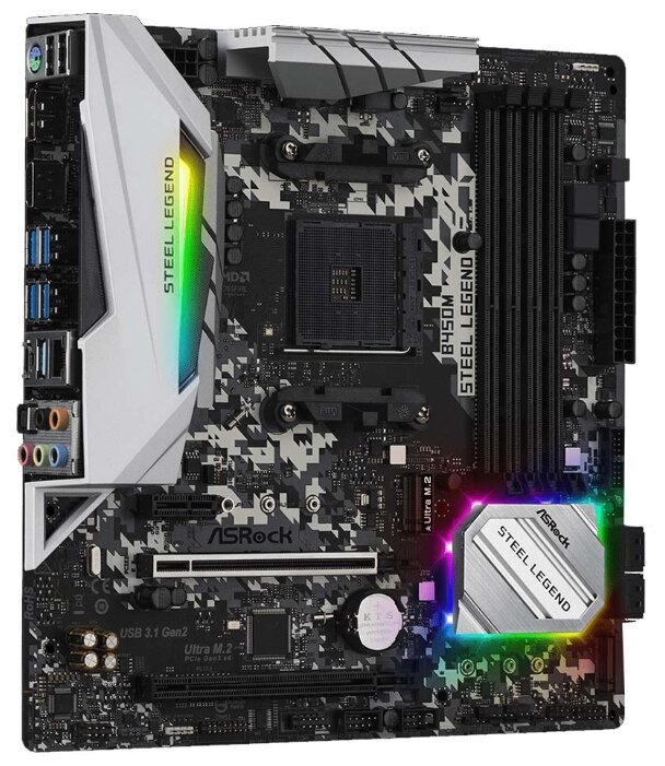 Фотография Материнская плата ASRock B450M STEEL LEGEND (4717677338072)