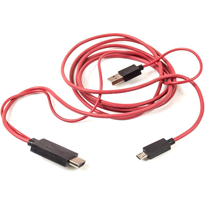 Фото Кабель-переходник PowerPlant micro USB - HDMI + USB, 2.0m, (MHL), Blister CA910861