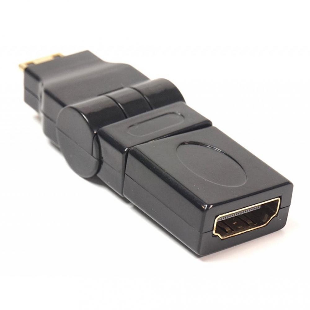 Фото Переходник PowerPlant mini HDMI AM - HDMI AF, 360 градусов KD00AS1300