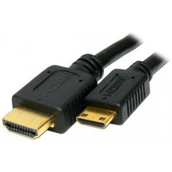 Фото Видео кабель PowerPlant mini HDMI - HDMI, 2m, позолоченные коннекторы, 1.3V KD00AS1193