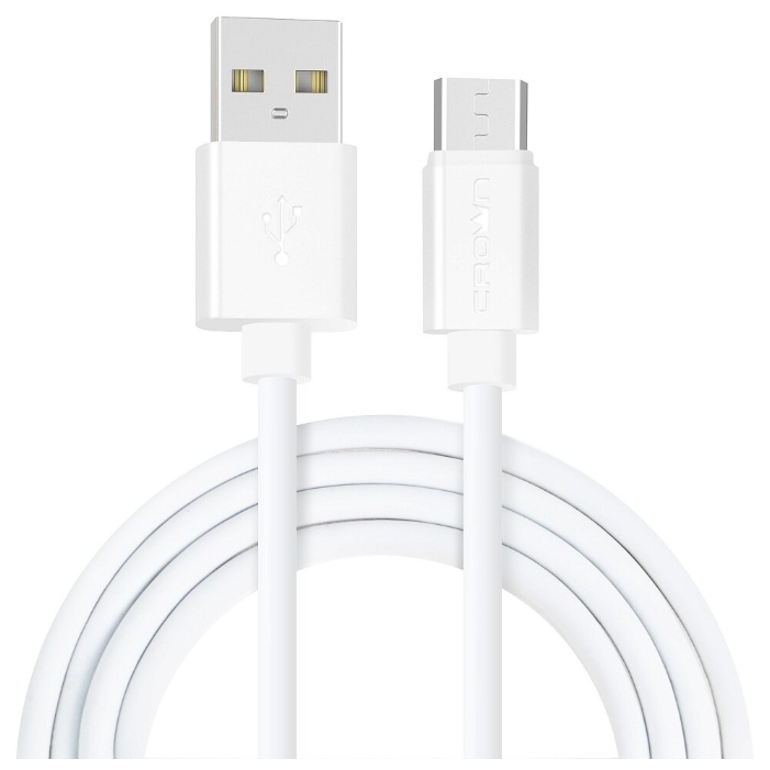 Фото Кабель CROWN USB - microUSB CMCU-1016M white