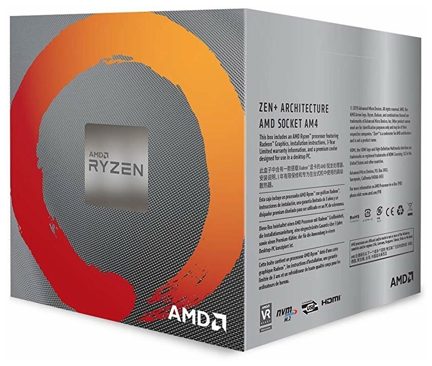 Фотография Процессор AMD Ryzen 5 3400G AM4 BOX (YD3400C5FHBOX)