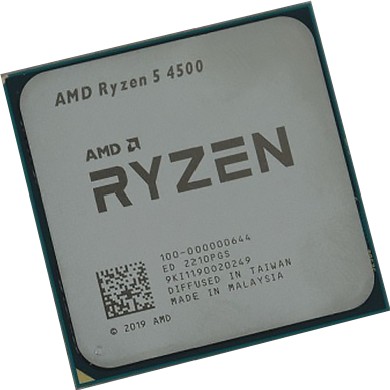 Фотография Процессор AMD Ryzen 5 4500 3,6Гц (4,1ГГц Turbo), AM4, 7nm, 6/12, L3 8Mb, 65W, OEM (100-000000644)