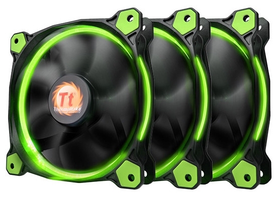 Вентилятор для корпуса THERMALTAKE Riing 12 LED Radiator Fan Green 3 Pack CL-F055-PL12GR-A